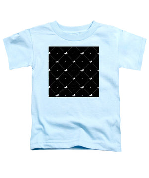 Vector seamless pattern of white horse silhouette with heart isolated on black - Toddler T-Shirt