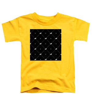Vector seamless pattern of white horse silhouette with heart isolated on black - Toddler T-Shirt