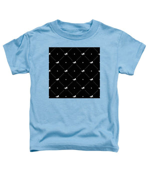 Vector seamless pattern of white horse silhouette with heart isolated on black - Toddler T-Shirt