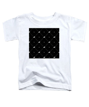 Vector seamless pattern of white horse silhouette with heart isolated on black - Toddler T-Shirt